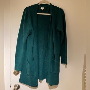 Emerald green J. Crew cardigan